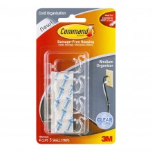 Command Clips Cord Organiser 17301CLR Medium Clear Pk/4