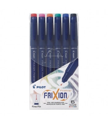 Pilot Frixion Fineliner Erasable Asstd. Pack 6 (SW-FF-S6)