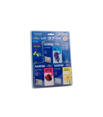 Brother Genuine LC37 Cyan, Magenta, Yellow Colour Pack - 300 pages each - Out of stock