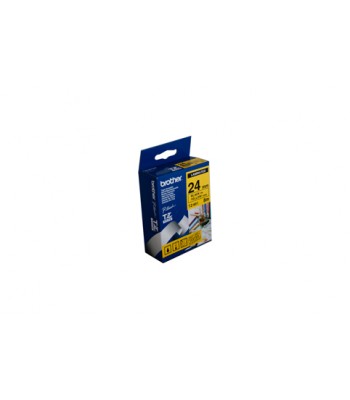 Brother Genuine 24mm Black Text on Yellow Tape - 8 metres - Limited stock